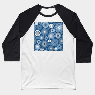 white circles on classic blue Baseball T-Shirt